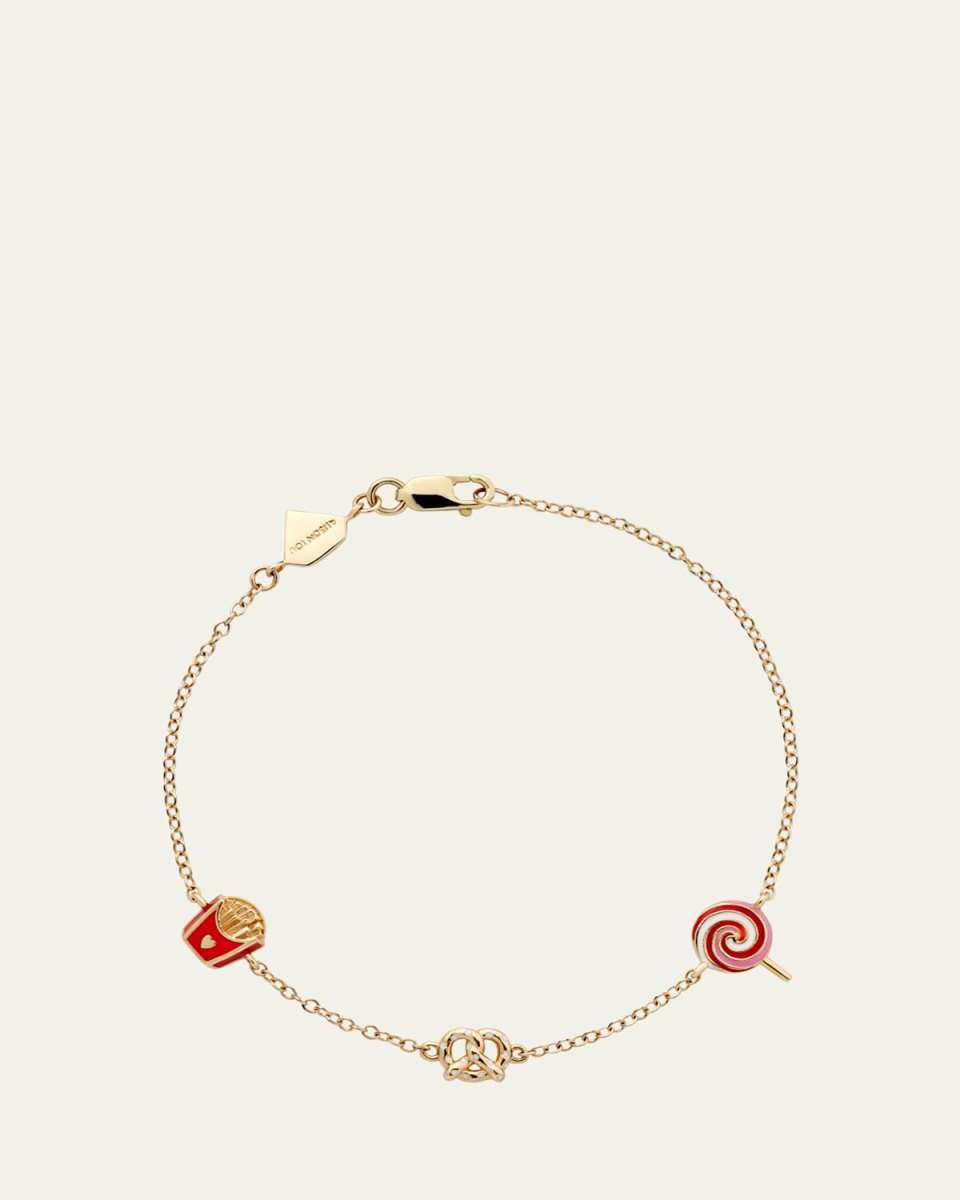Junk Food By The Yard 14K Yellow Gold and Enamel Bracelet
